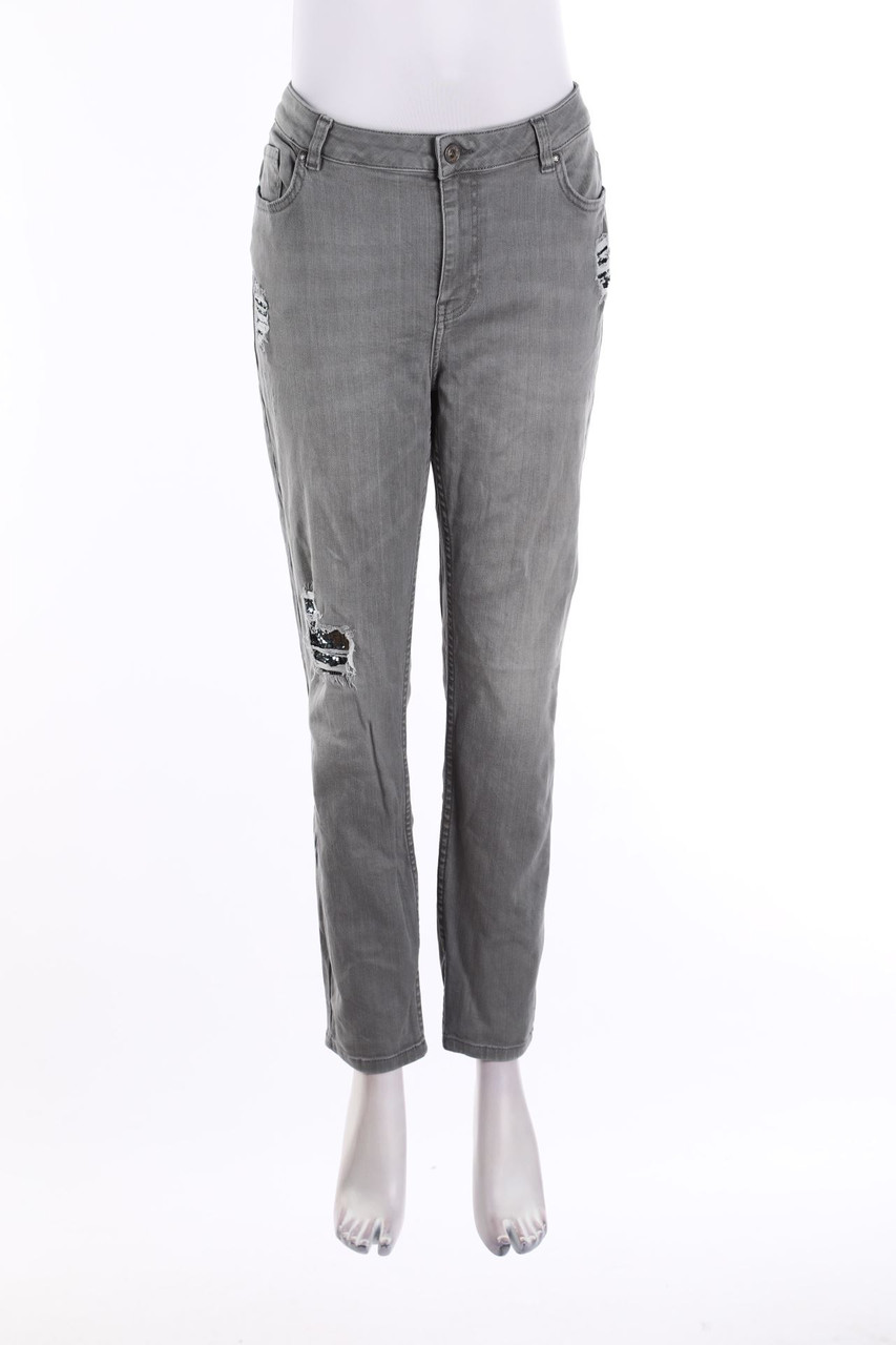 monari - Used Look Straight Cut Jeans - 2XL