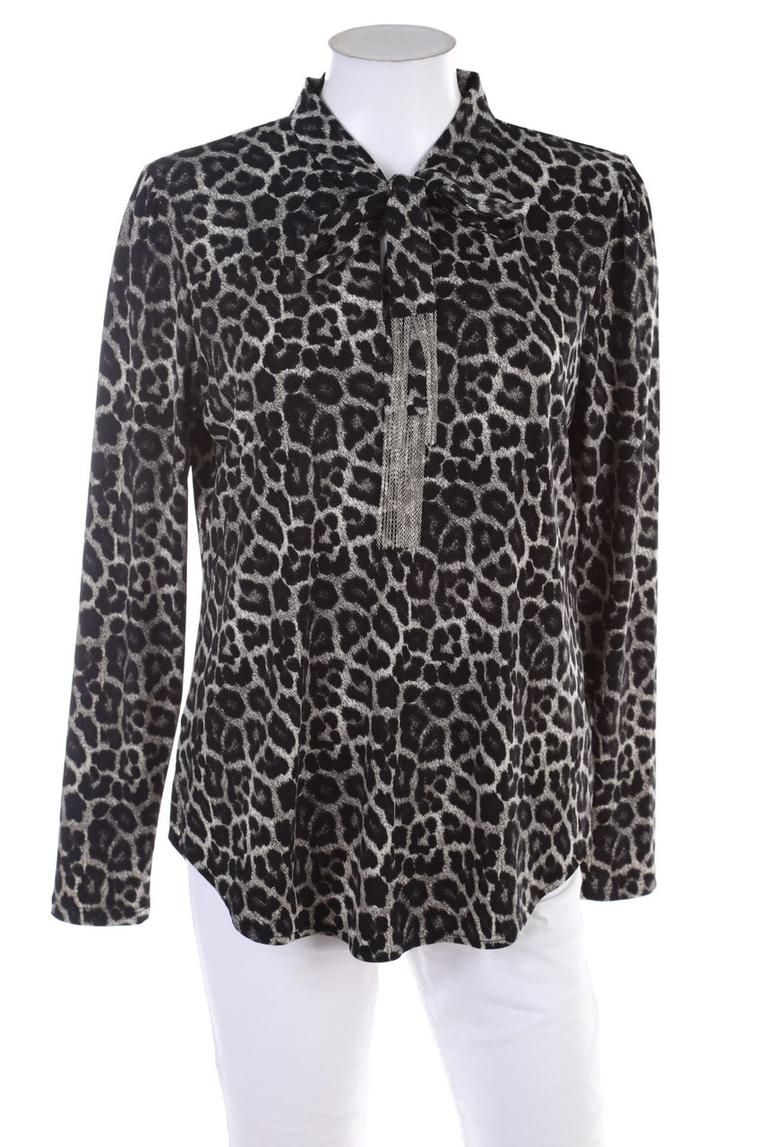 MICHAEL KORS - Schluppen-Bluse mit Leo-Print - L