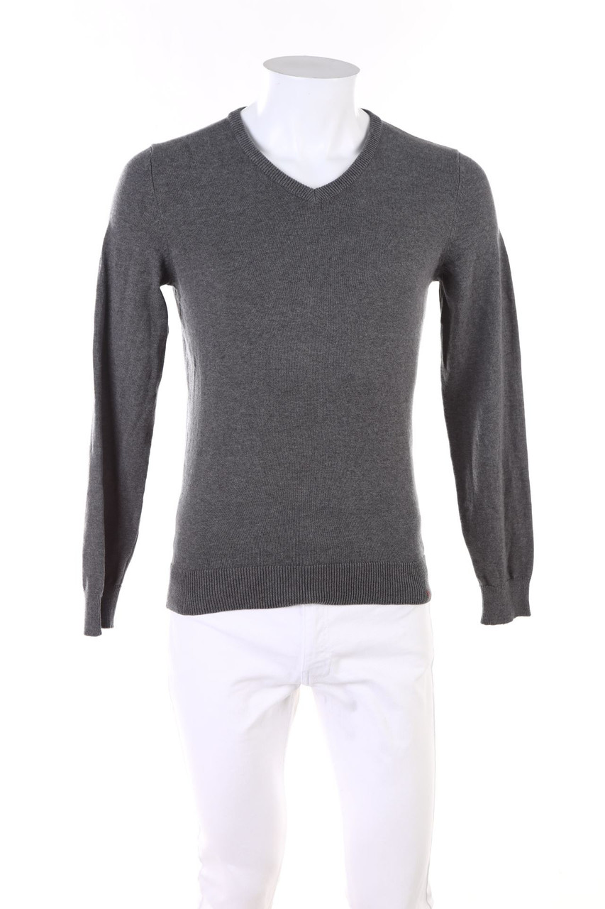 PIER ONE - Baumwoll-Strick-Pullover mit V-Neck - S