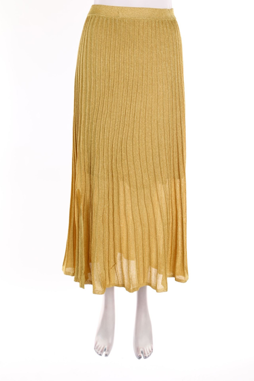sandro - Glitter-Pleated Skirt - XS