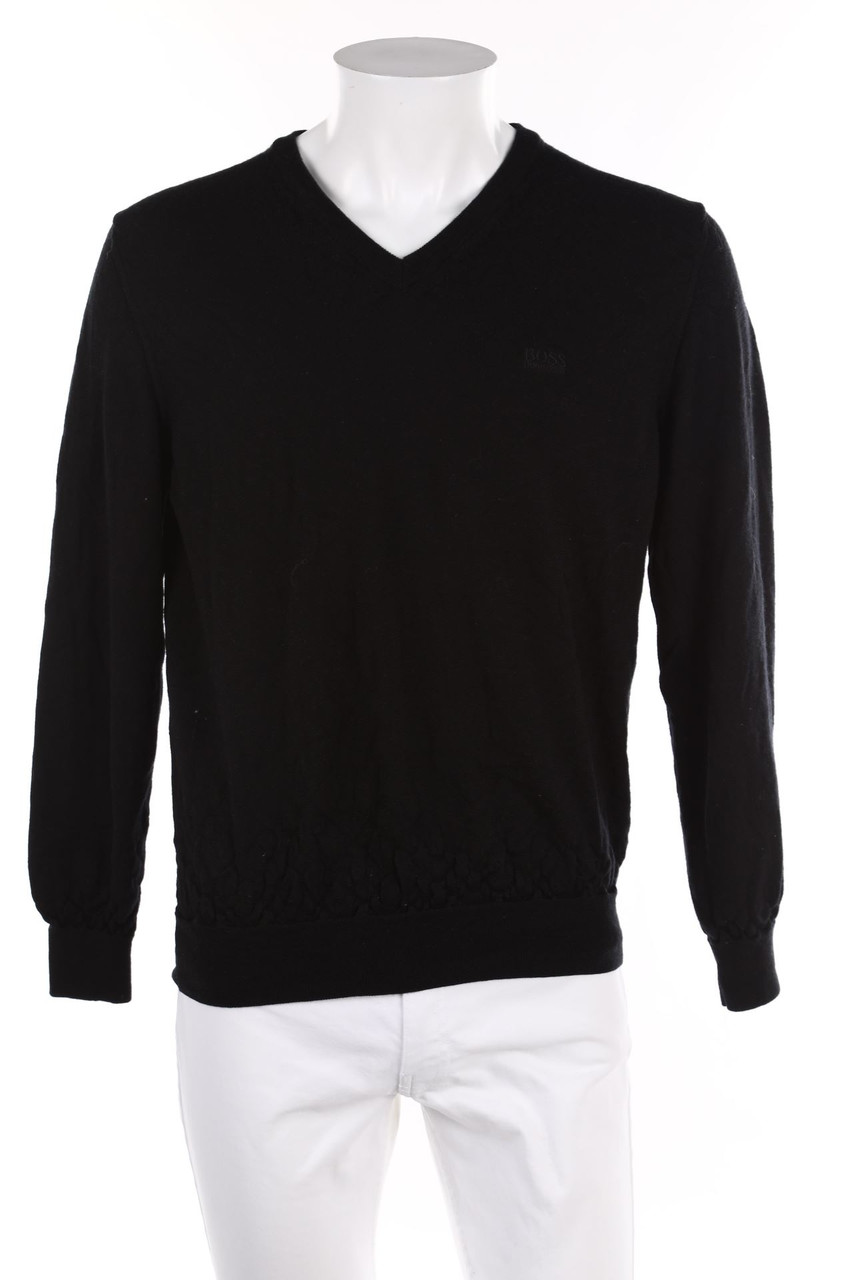 BOSS - Schurwoll-Pullover mit V-Neck - L