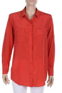 DKNY DONNA KARAN NEW YORK - Blouse, Silk-blend with French Cuff - M