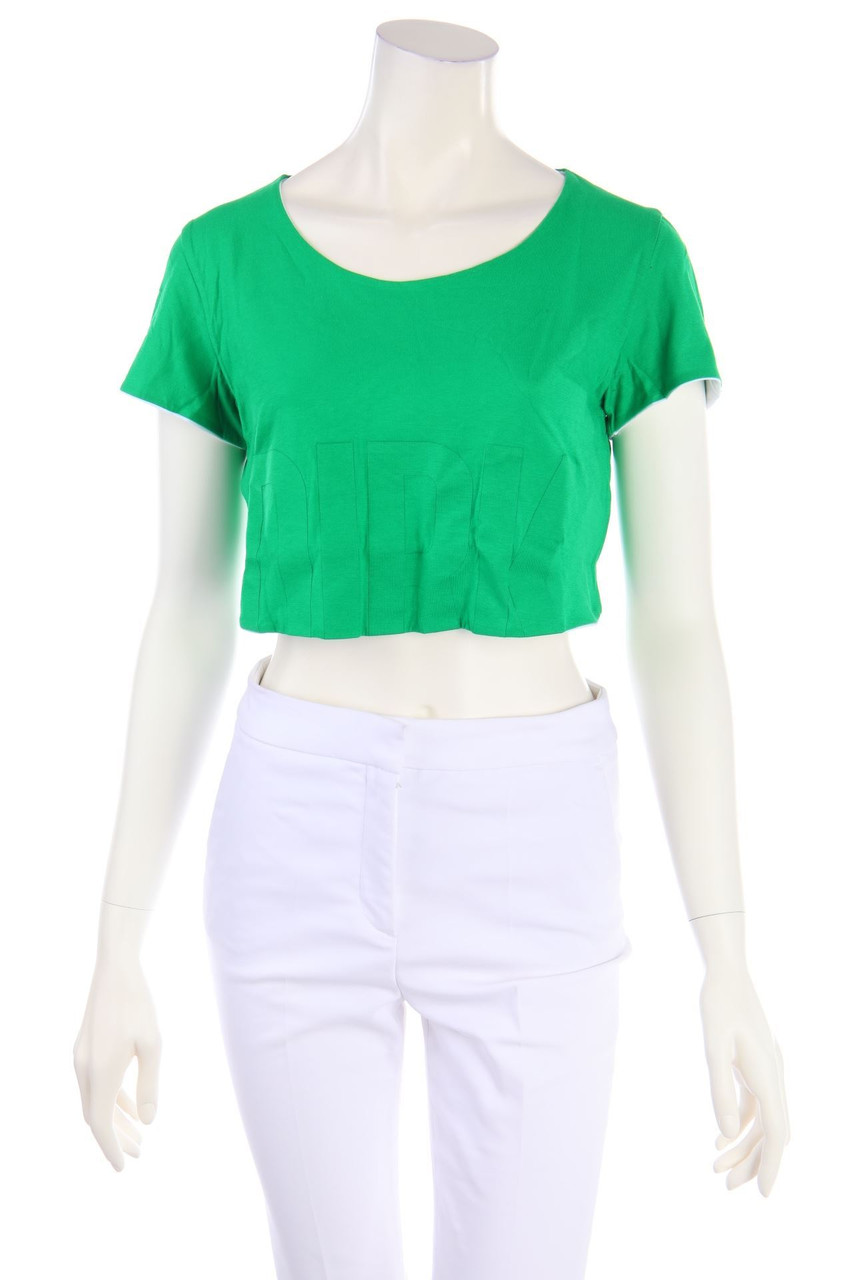 DIRK BIKKEMBERGS Sport Couture - Cropped-Shirt with Logo-Print - M
