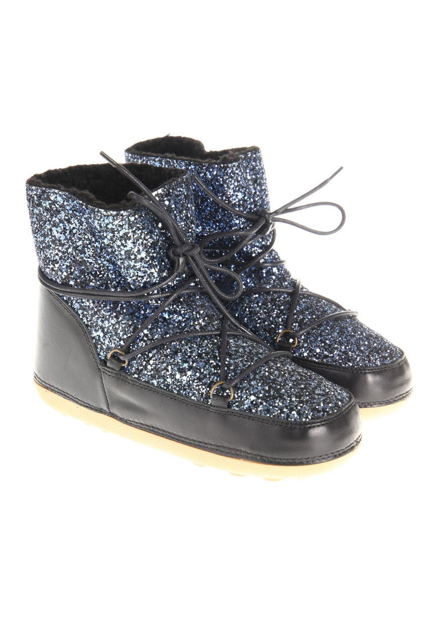 Anniel - Glitter-ancle boots with Leather Details