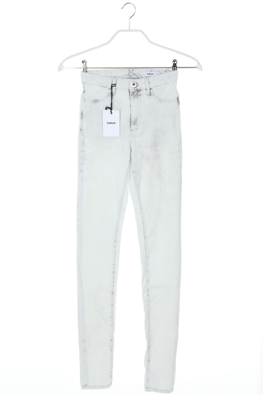 haikure - Used Look Jeggings with Logo Application - W26