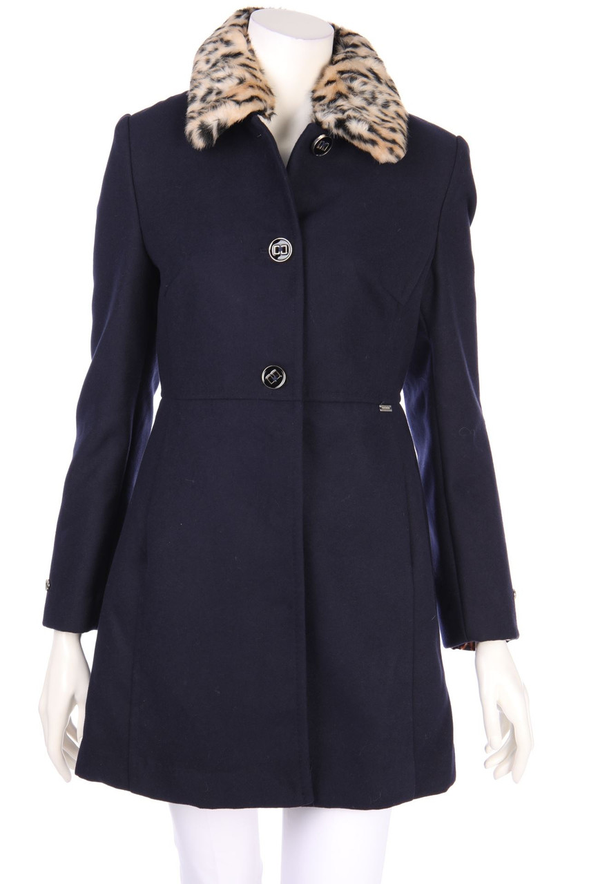 nenette - Coat with Faux Fur-Collar - D 42