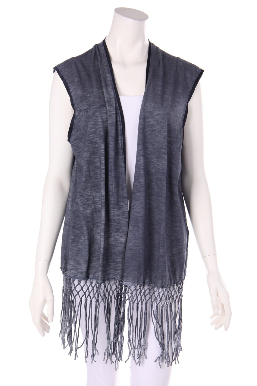 ELIE TAHARI - Jersey Gilet with Fringes - XL