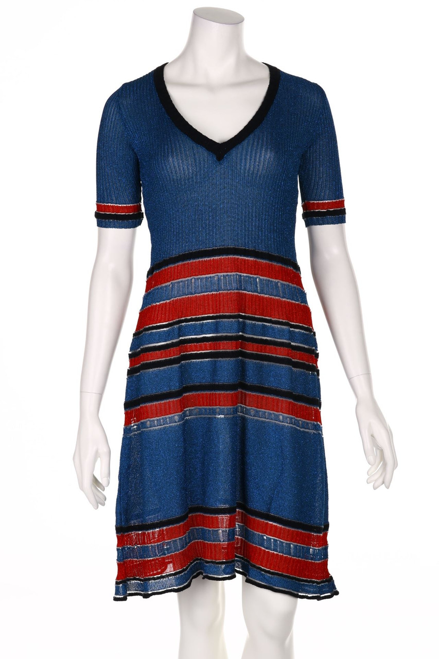AKEP - Knit Dress with Stripes with Glitter - D 36