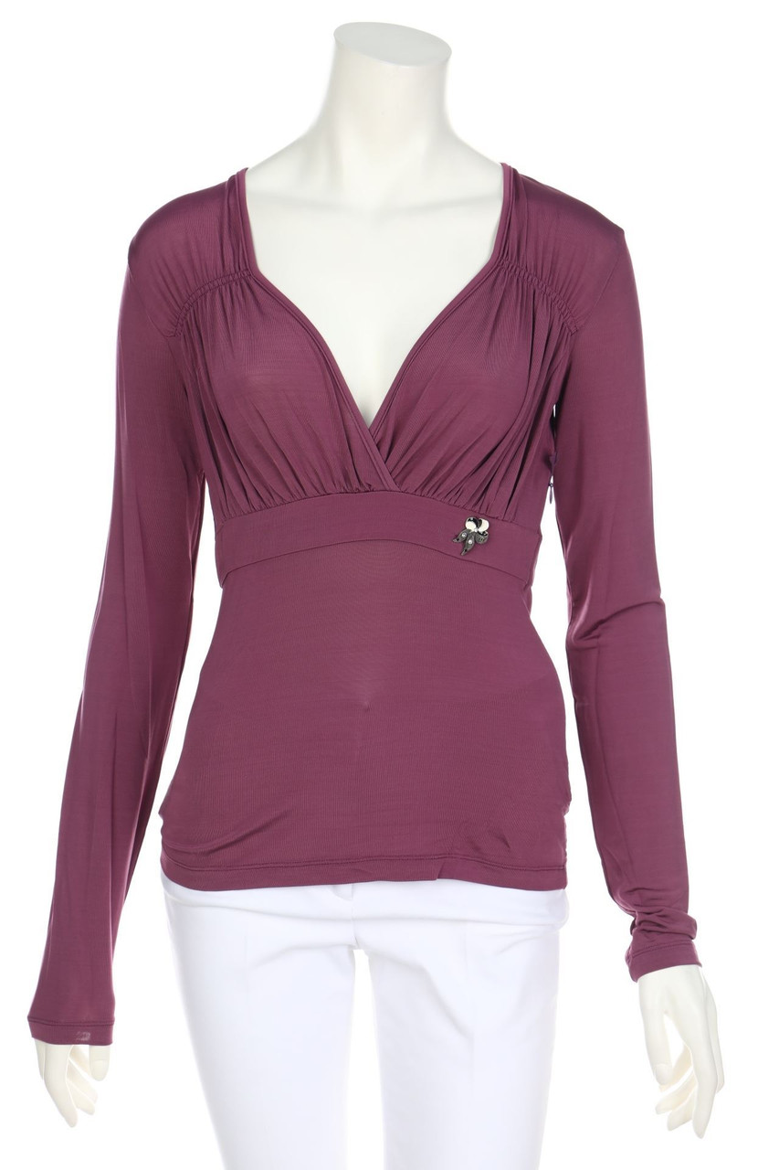 galliano - Bluse aus Jersey in Wickel-Optik - S