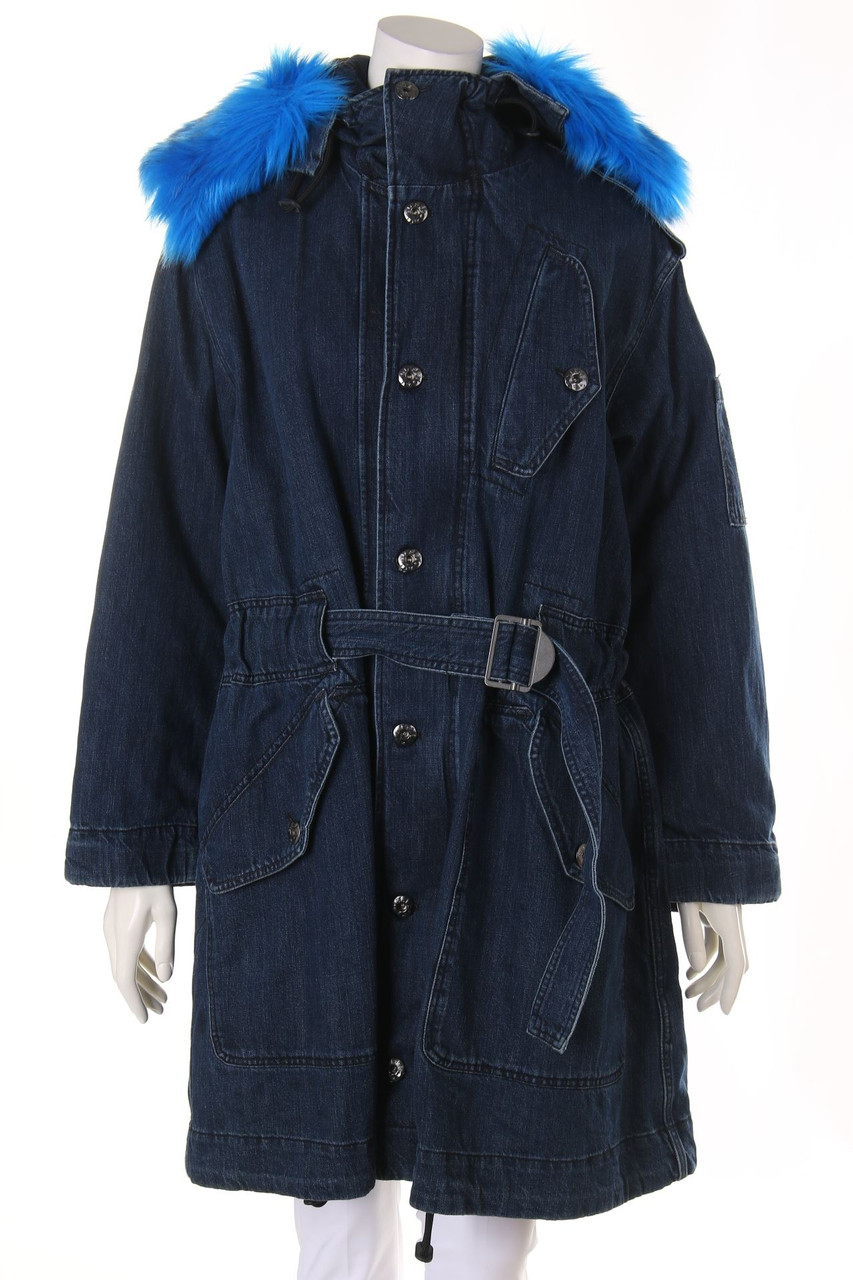DIESEL - Denim Coat with Faux Fur-Collar - M