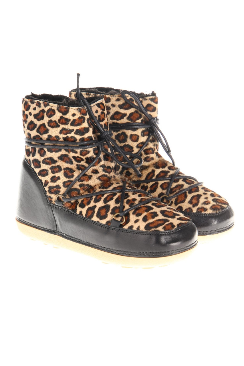 Anniel - ancle boots, Real Leather with Leo Print