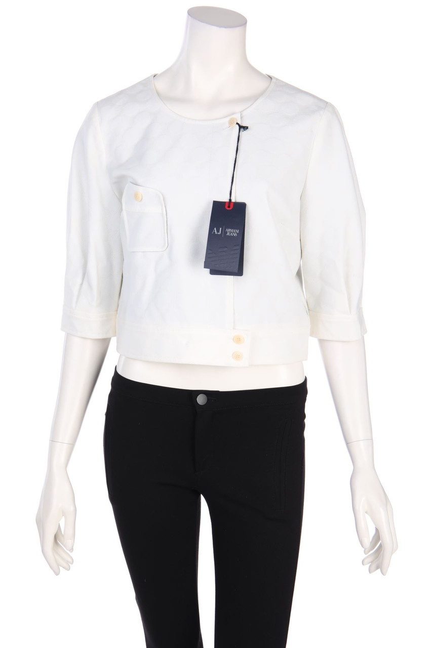 AJ ARMANI JEANS - Blazer-Jacke mit aufgesetzten Taschen - D 42