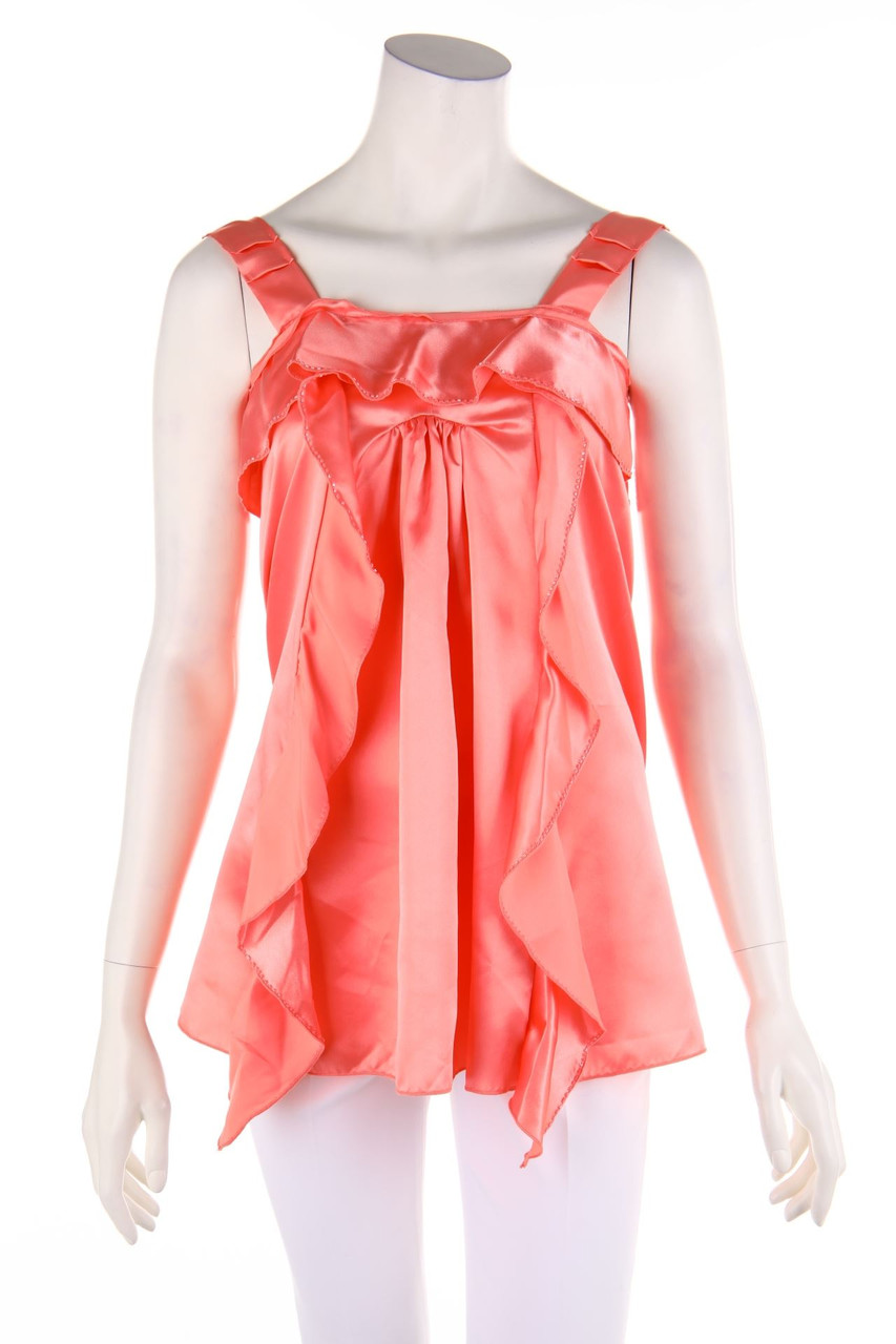 MISS GRANT - Satin-Top mit Volants - D 30