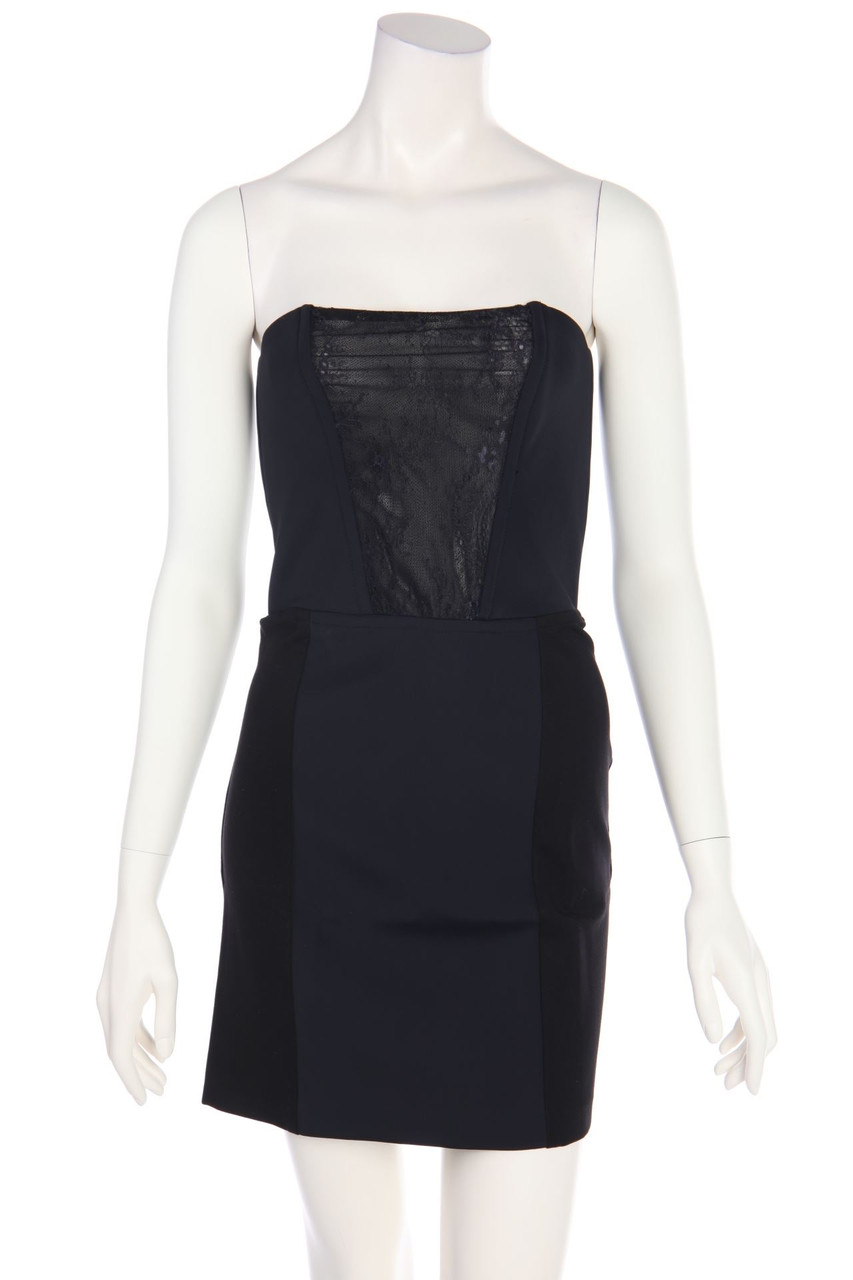 maje - Dress with Lace Insert - D 38