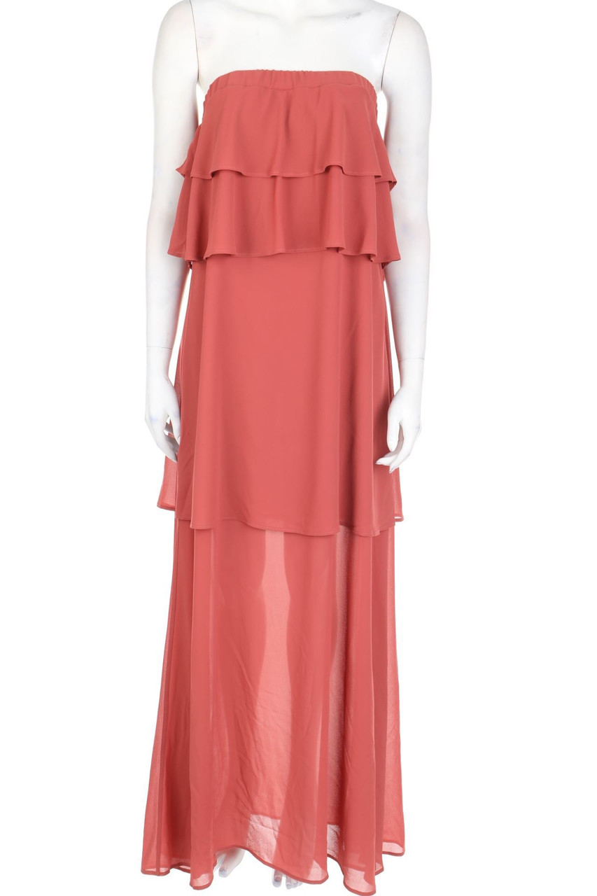 CHRISTIES - Bandeau-Maxi Dress with Volants - L