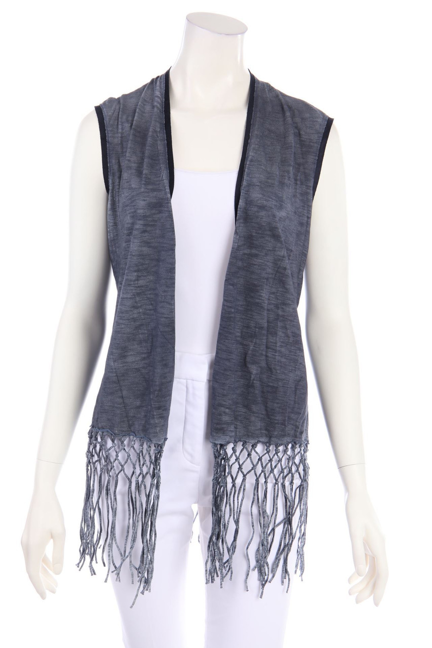 ELIE TAHARI - Jersey Gilet with Fringes - XS
