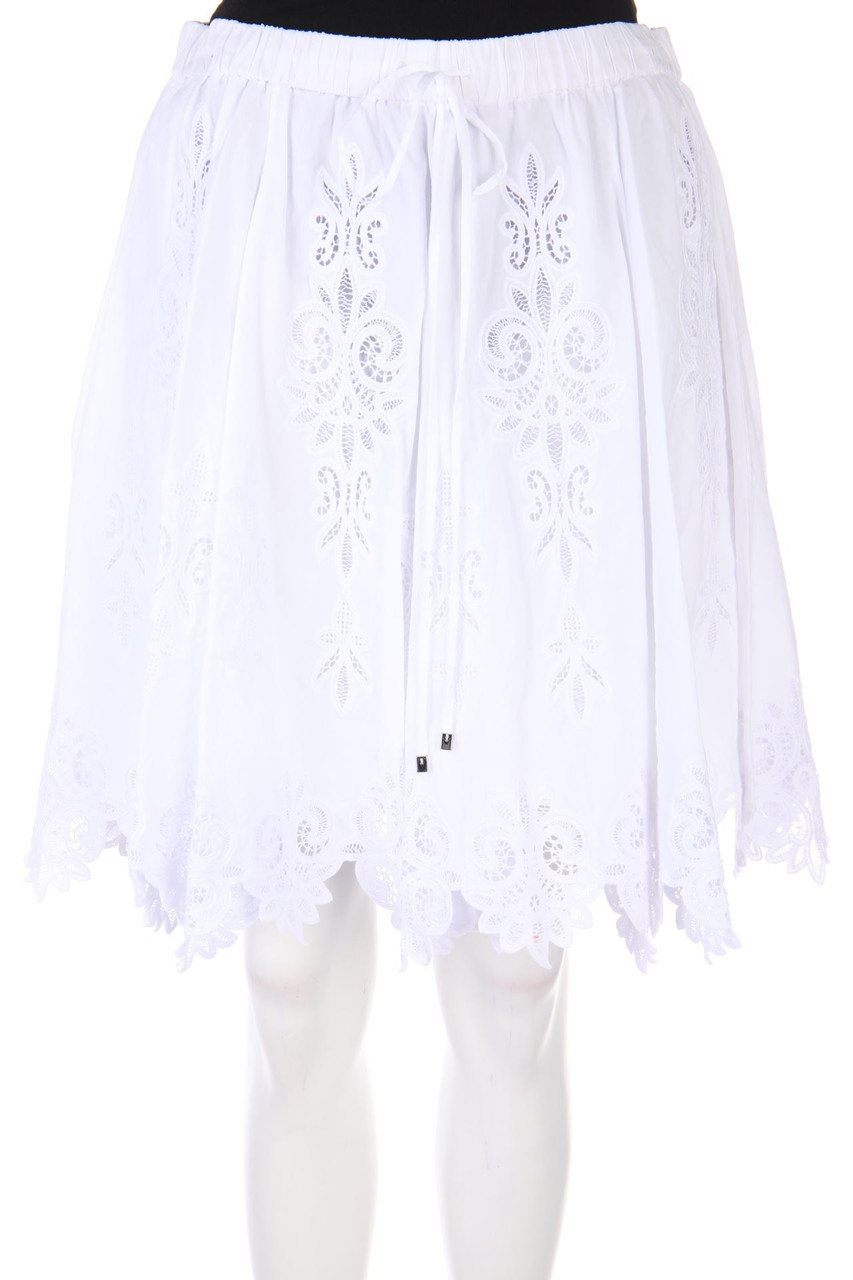 RALPH LAUREN - Skirt with Lace Insert with Drawstring - D 38