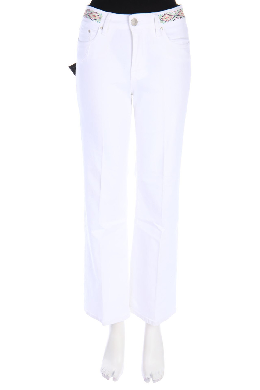 DON´T CRY - Flared Used Look Jeans with Jewelry Stones - W28