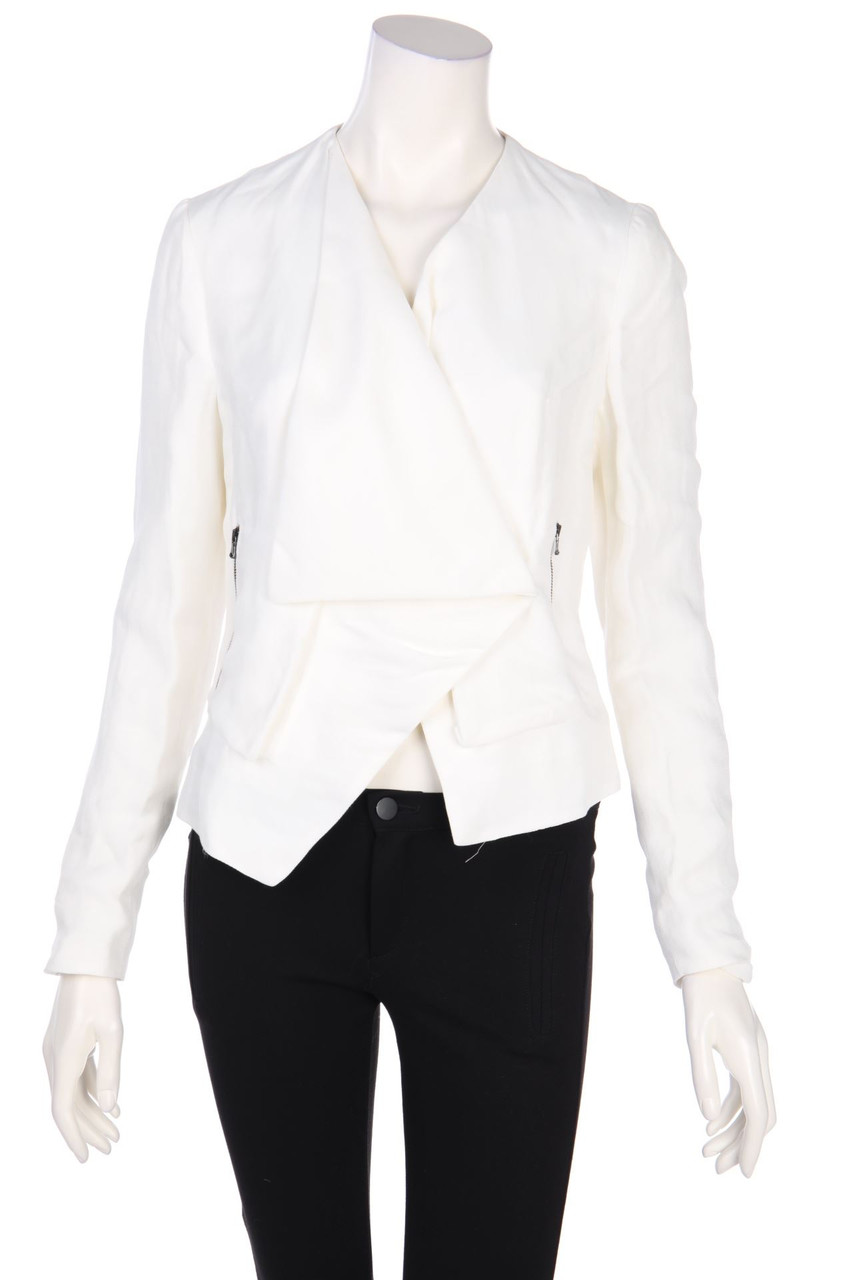 M GRAY - Blazer with Wrap-Effect with Zipper Closure - D 36