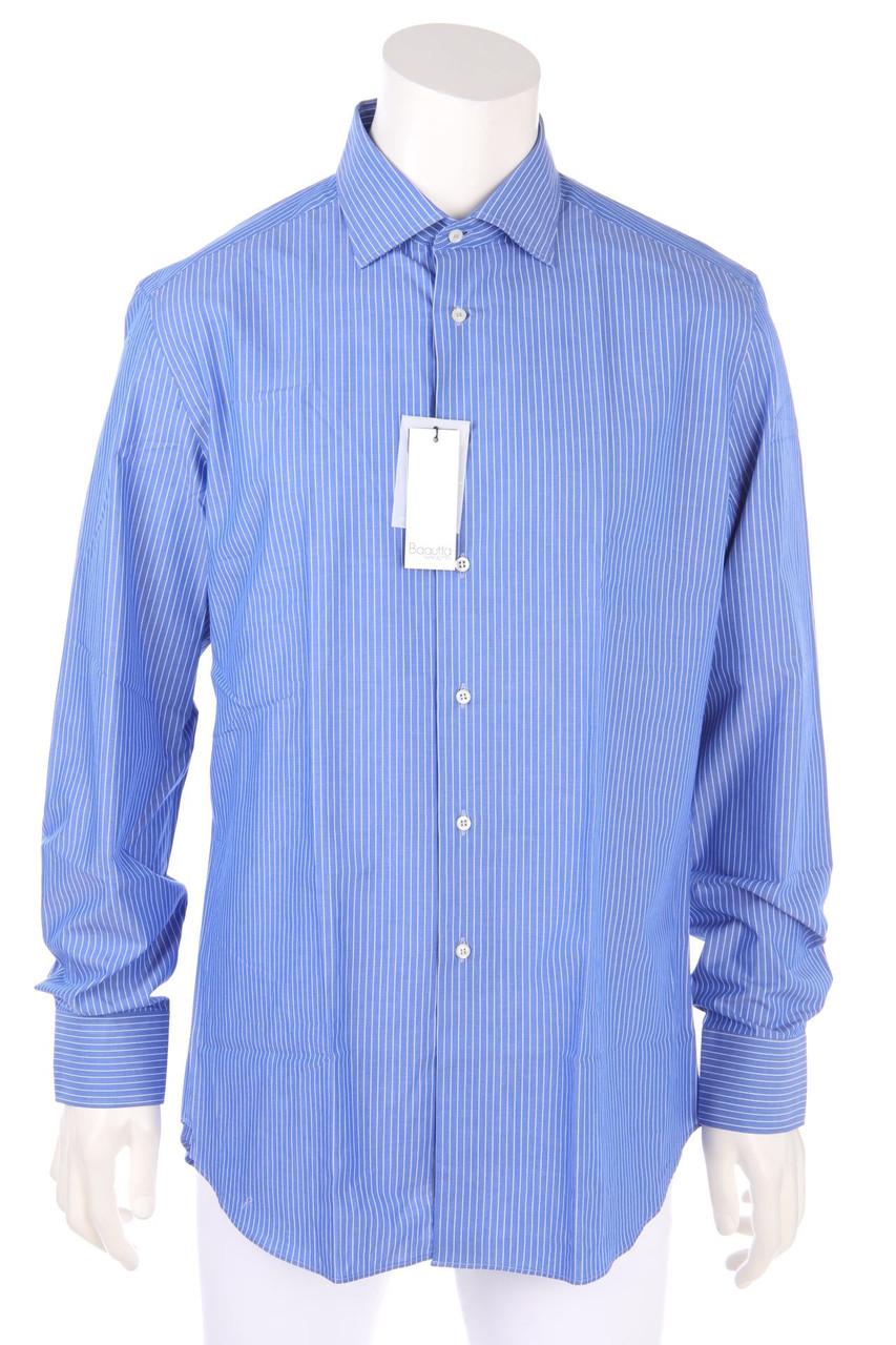 Bagutta 1975 - gestreiftes Kurzarm-Hemd mit Streifen - 41