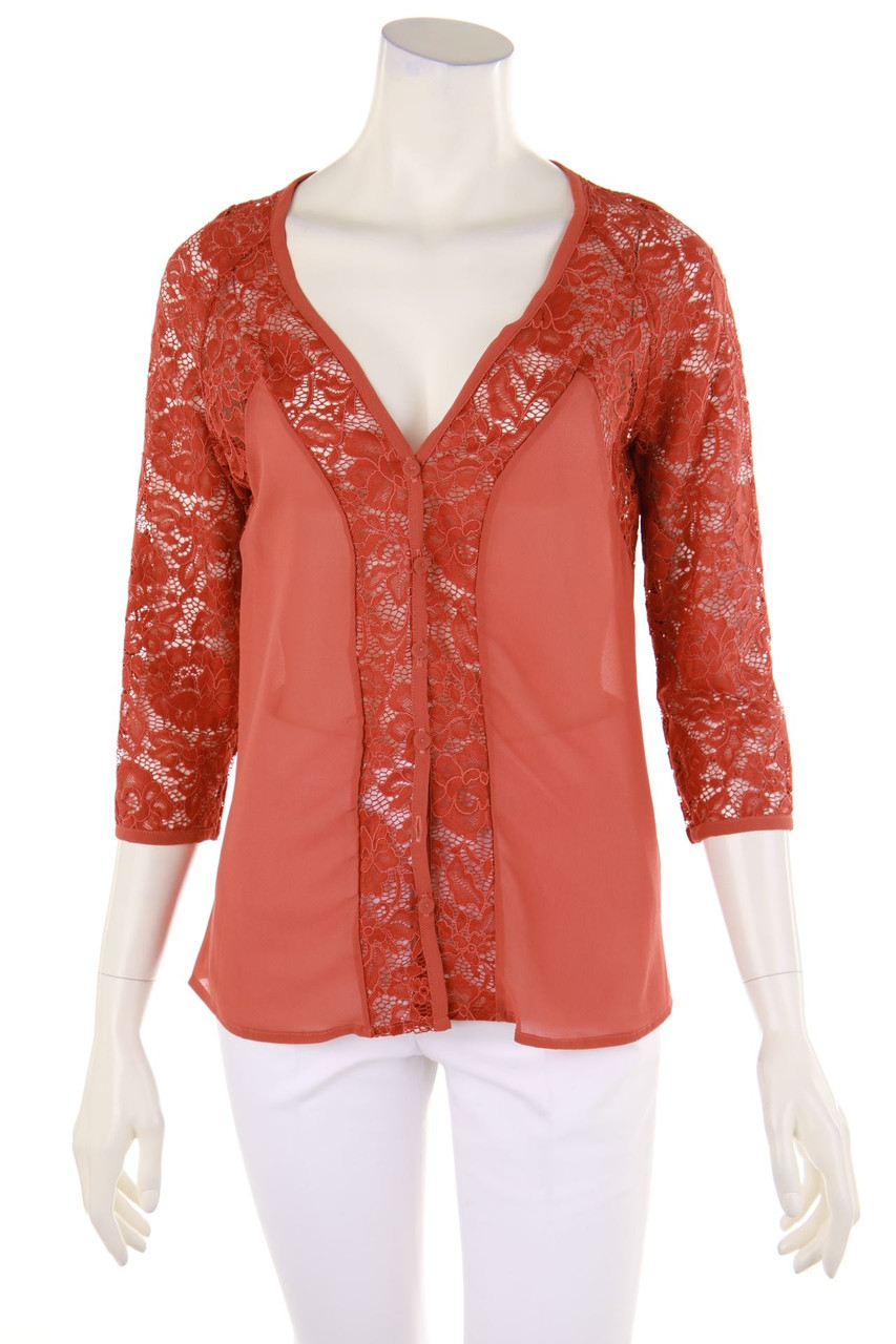 christies à porter - Spitzen-Bluse mit 3/4-Ärmel - D 40