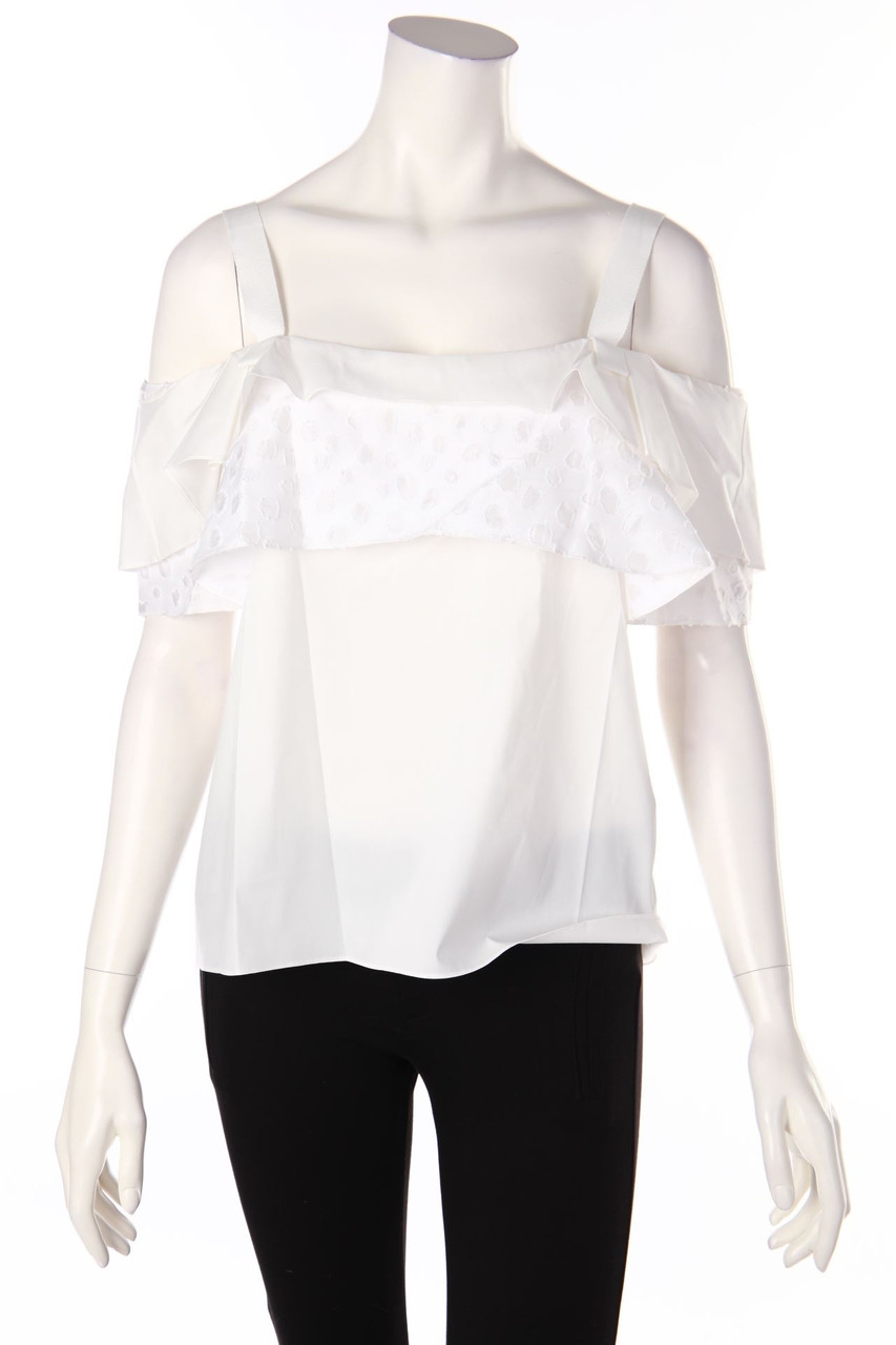 MAIYET - Carmen-Bluse aus Seiden-Mischung mit Volants - L