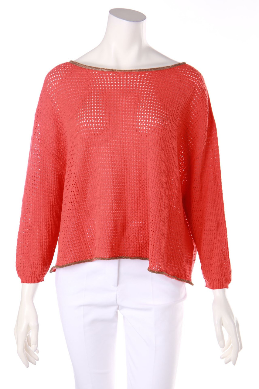 momonì - Oversize-Strick-Pullover aus Baumwoll-Mix - S