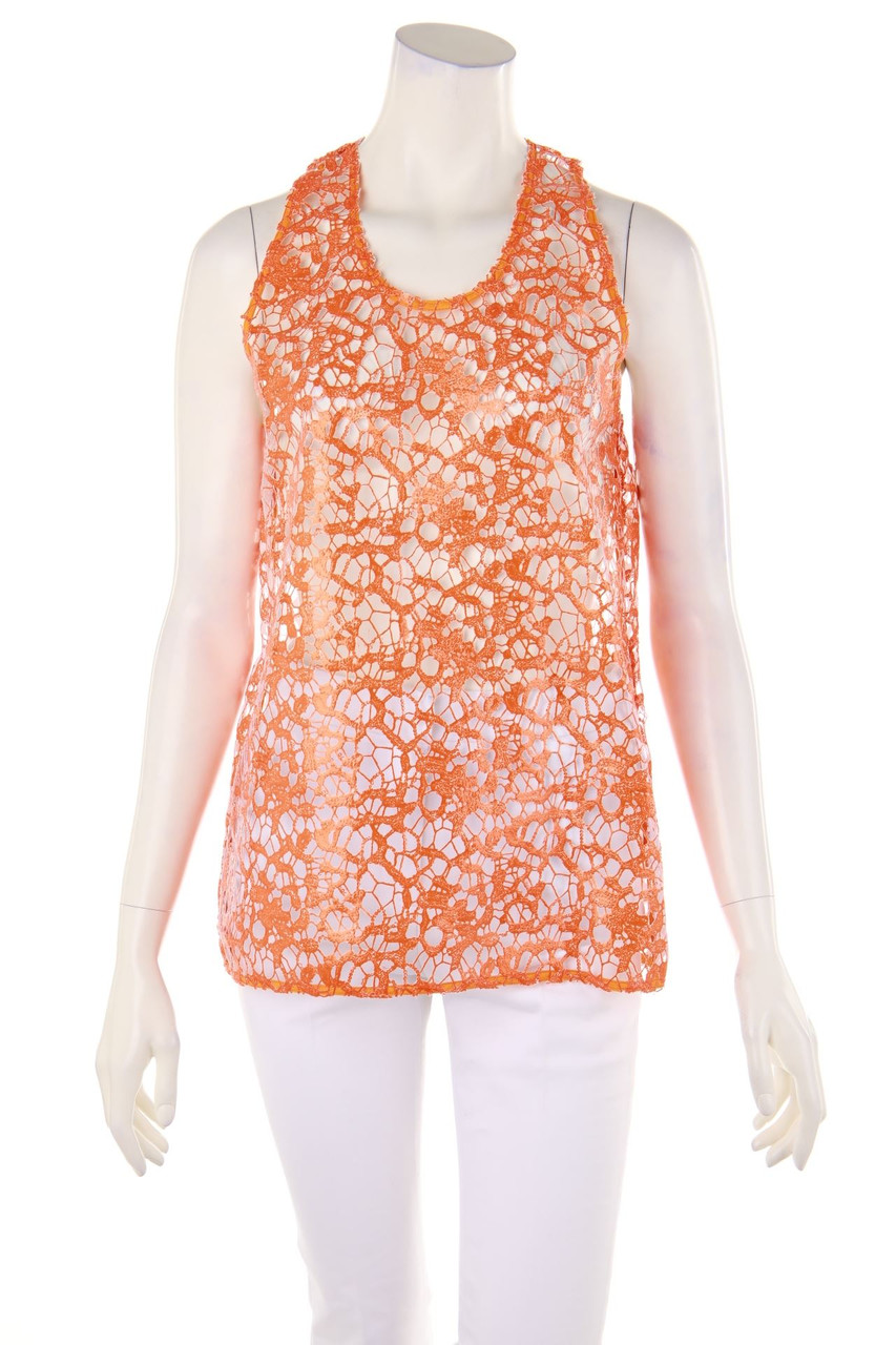 MSGM - Coated-Spitzen-Top mit Pailletten - D 36