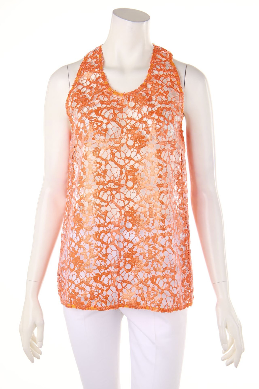 MSGM - Coated-Spitzen-Top mit Pailletten - D 36