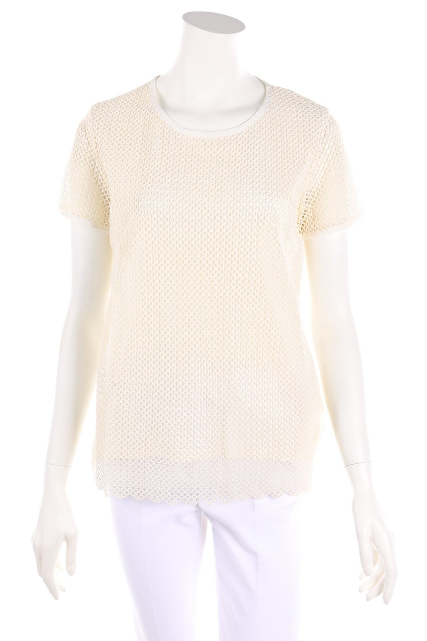 Moncler - Shirt mit Spitzen-Einsatz - S