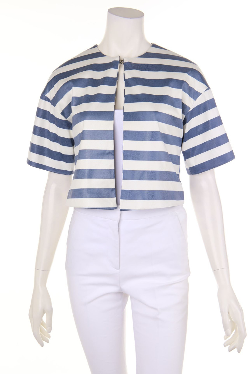 PINK AMBER - Cropped-Jacket with Stripes - M