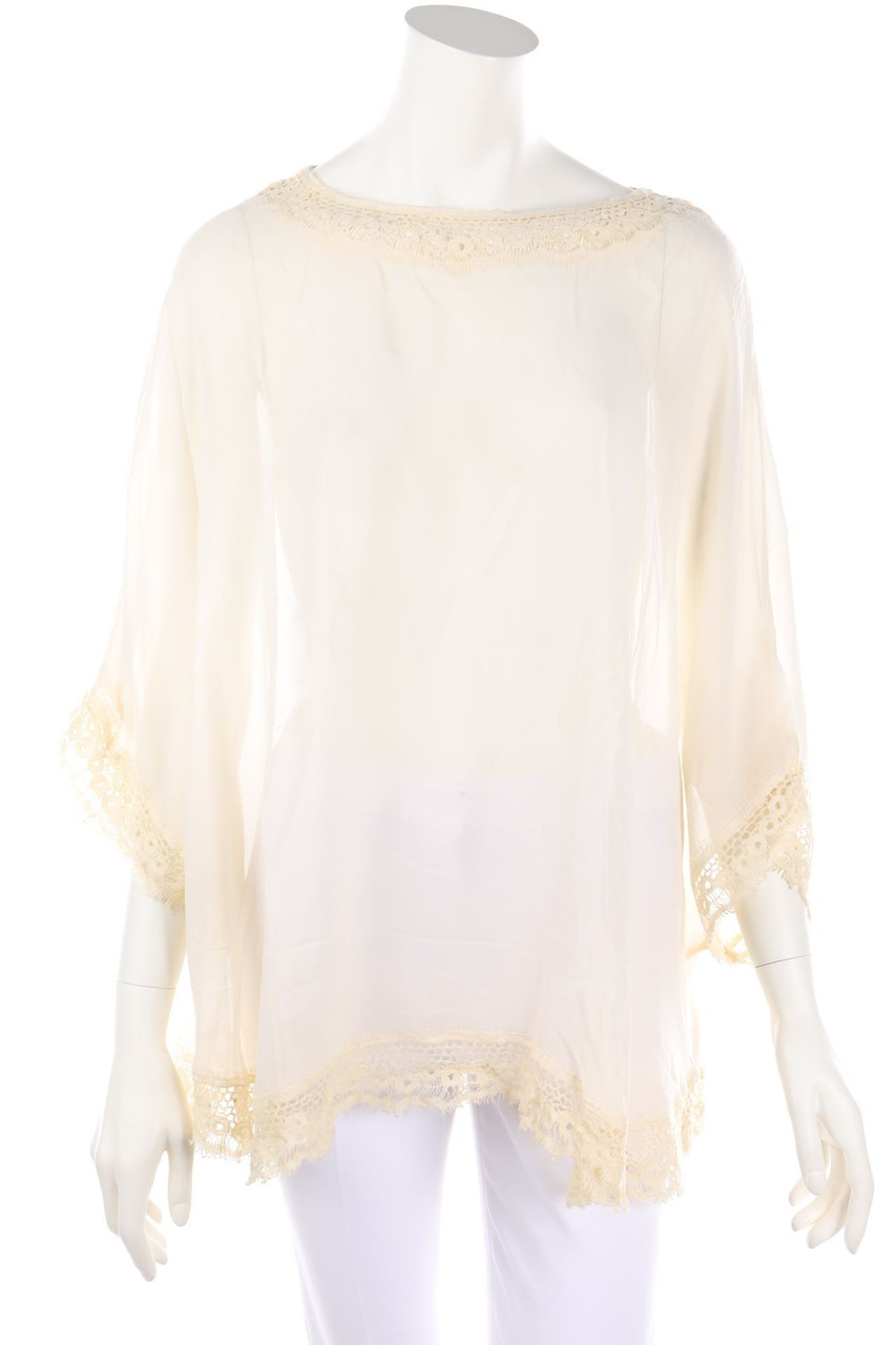 monica sarti - Blouse with 3/4 Sleeve with Lace with Batwing Sleeves - ONE SIZE