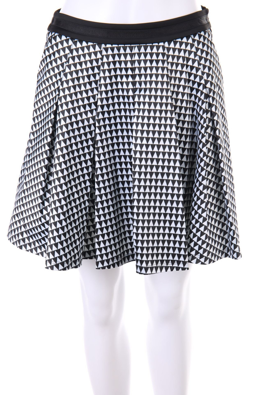 WHO*S WHO - Pleated Mini-Skirt with Geo Print - D 34