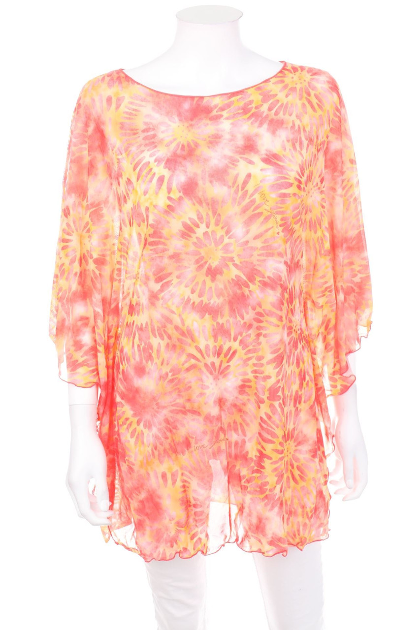 FISICO - Mesh-Beach Dress with Flower Print - XS