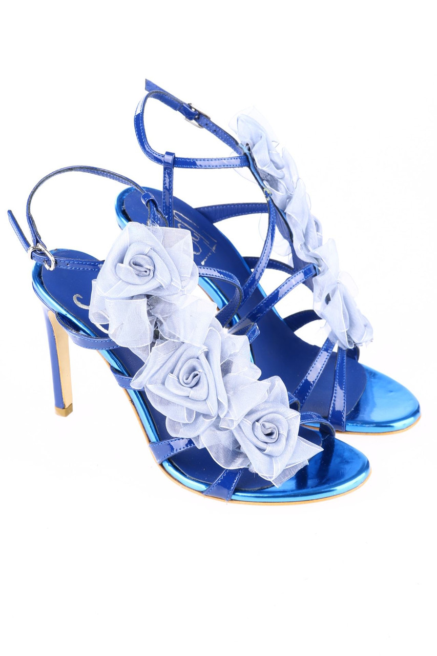 GIANCARLO PAOLI - Patent-high heel sandals with Applications