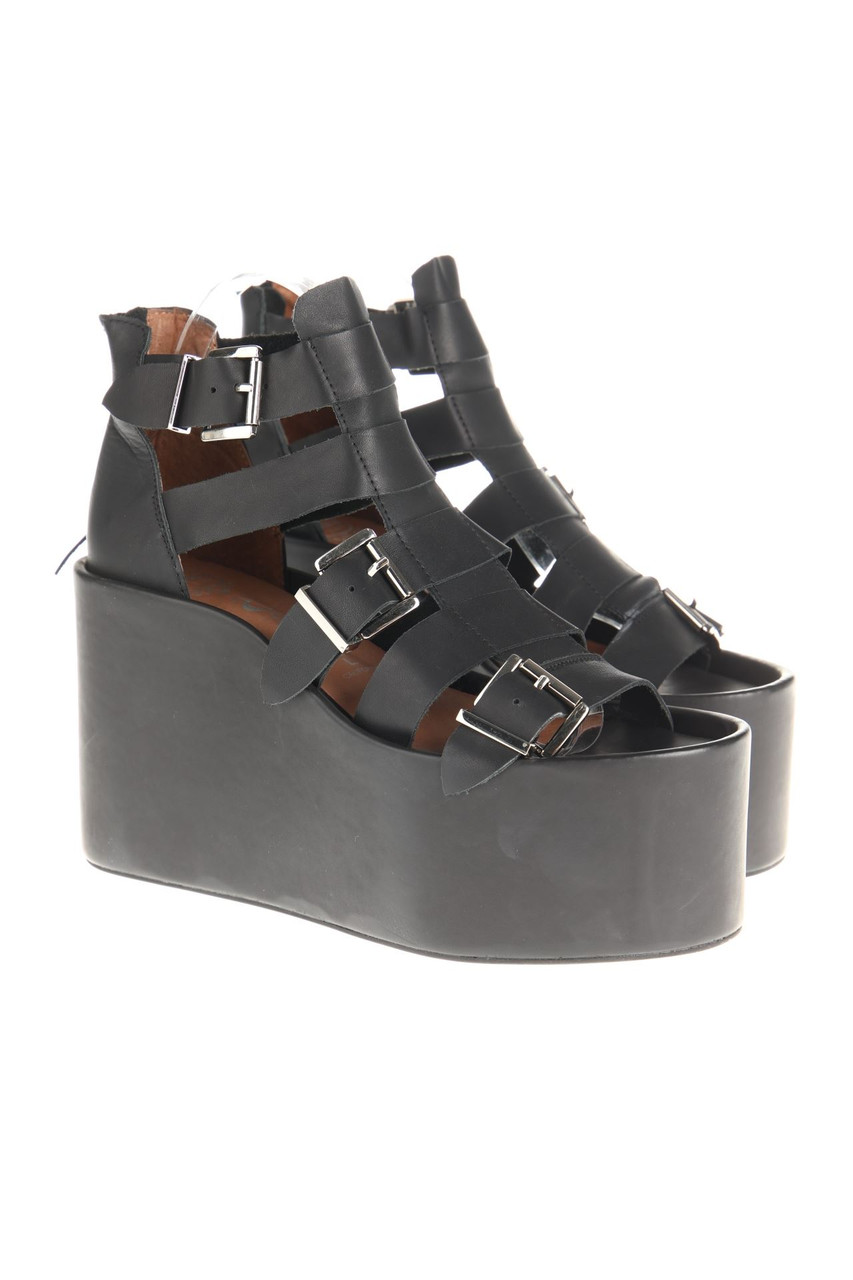JEFFREY CAMPBELL - Plateau-Sandaletten aus Leder
