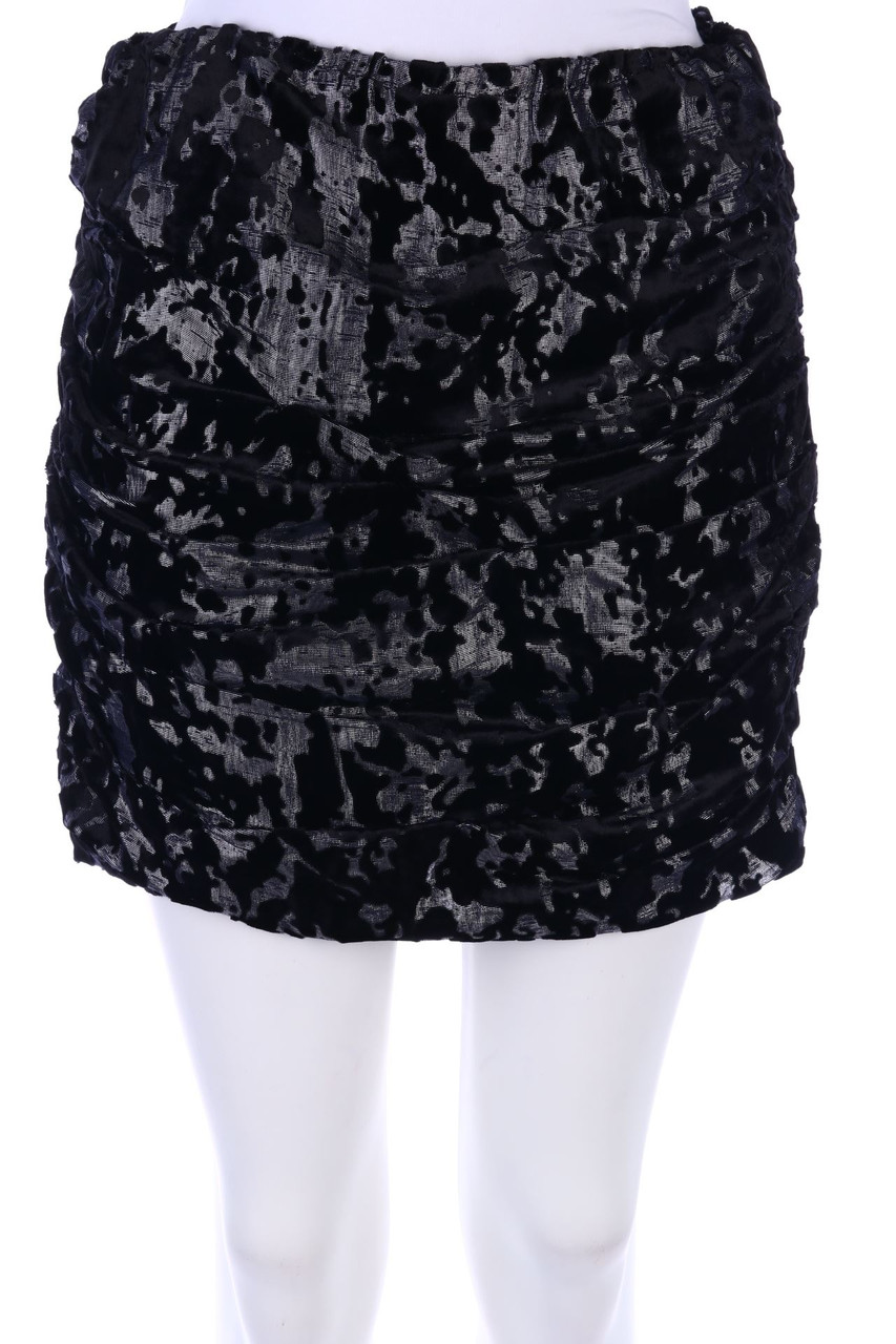 maje - Minirock aus Seiden-Mischung mit Flock-Print - D 40