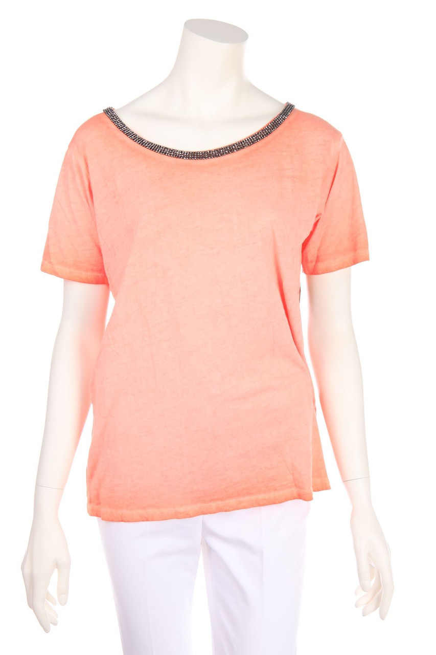 TRUE RELIGION - Shirt mit Schmuckstein-Applikation - M