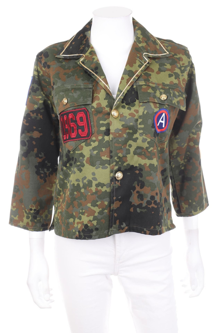 merci italia - Military Style Jacket with Patches - D 38