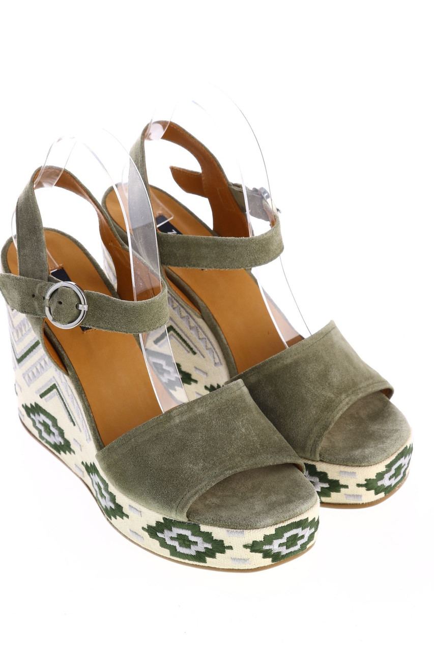 ZINDA - Leder-Sandaletten mit Stickereien im Ethno-Stil