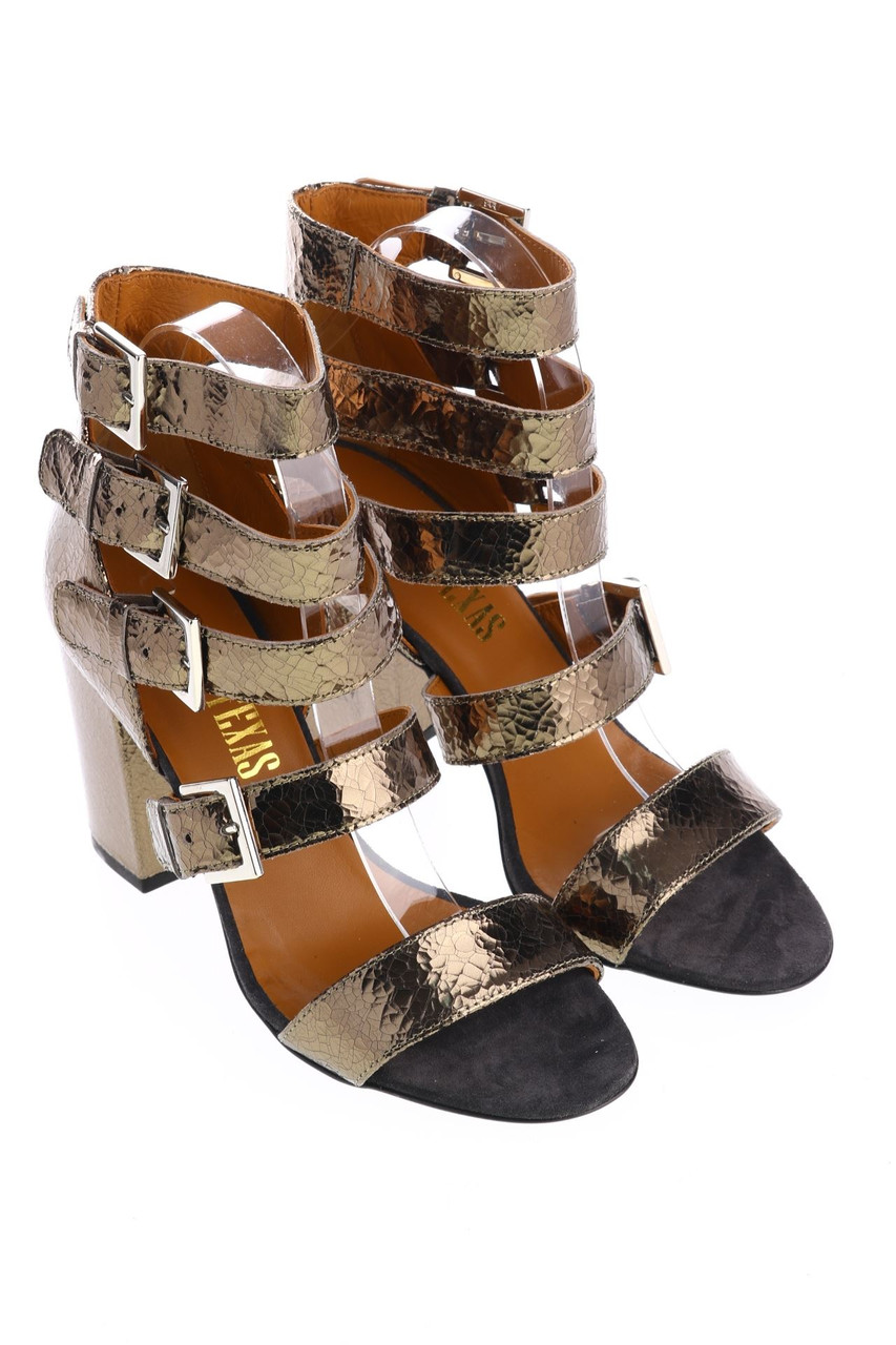 PARIS TEXAS - Metallic-Sandaletten aus Leder