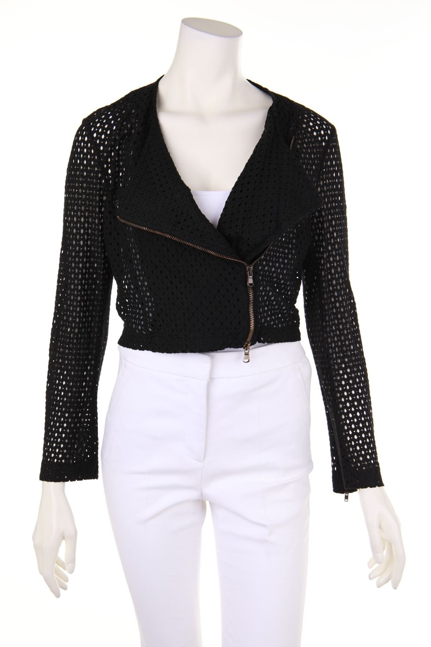 TWENTY EASY BY KAOS - Cropped-Jacket, Eyelet Lace  with Asymmetrical Cut - D 38
