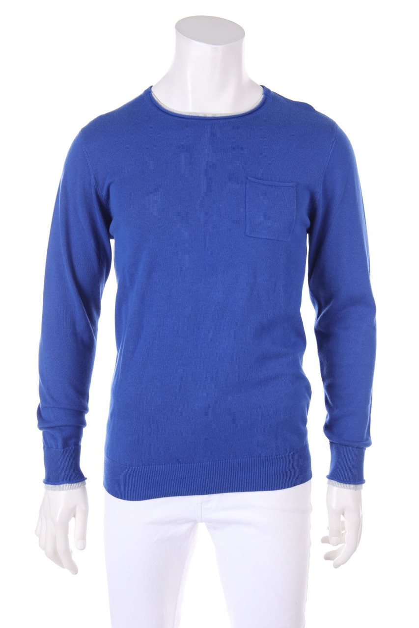 Dama - Baumwoll-Strick-Pullover mit aufgesetzten Taschen - S