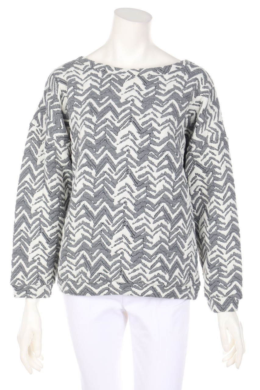 EMIN & PAUL - Oversize-Sweatshirt with Zig Zag Pattern - M