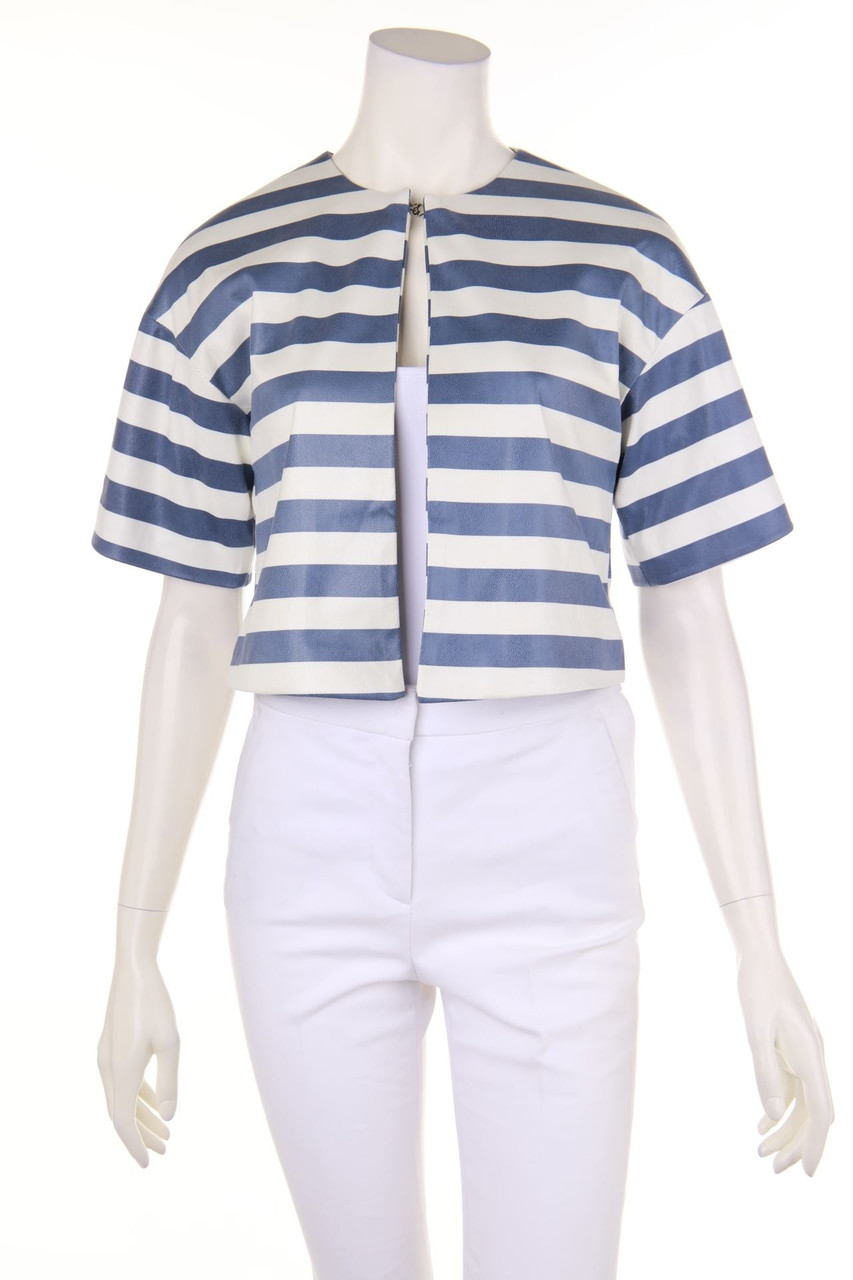 PINK AMBER - Cropped-Jacket with Stripes - S