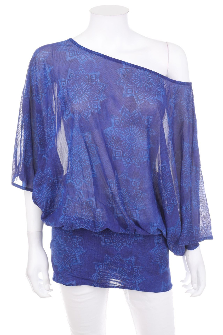 FISICO - Mesh-Shirt with floral print - L