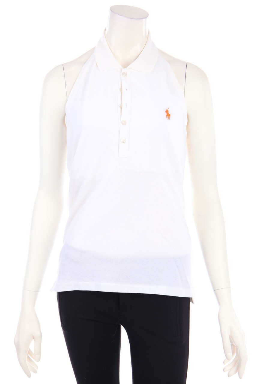 RALPH LAUREN - Neckholder-Top mit Logo-Stickerei - L