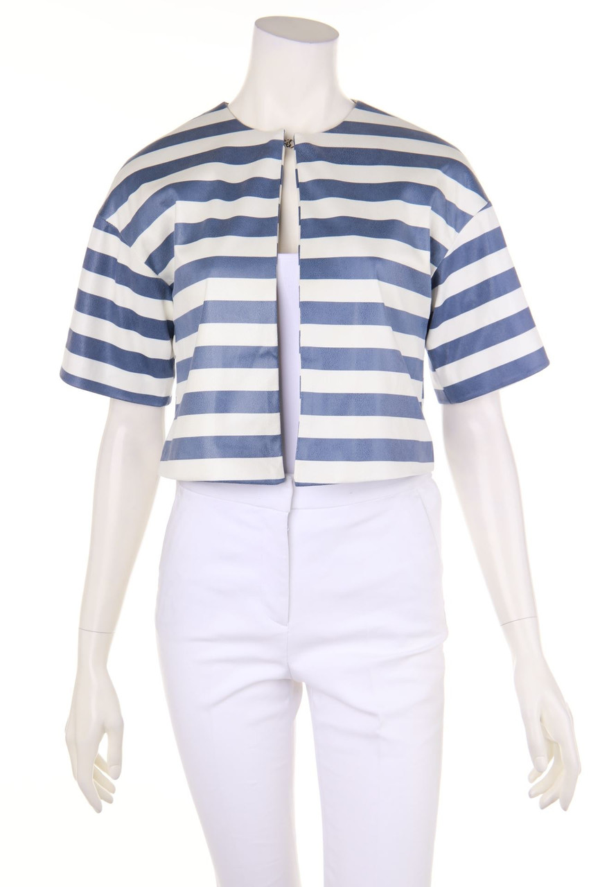 PINK AMBER - Cropped-Jacket with Stripes - XS