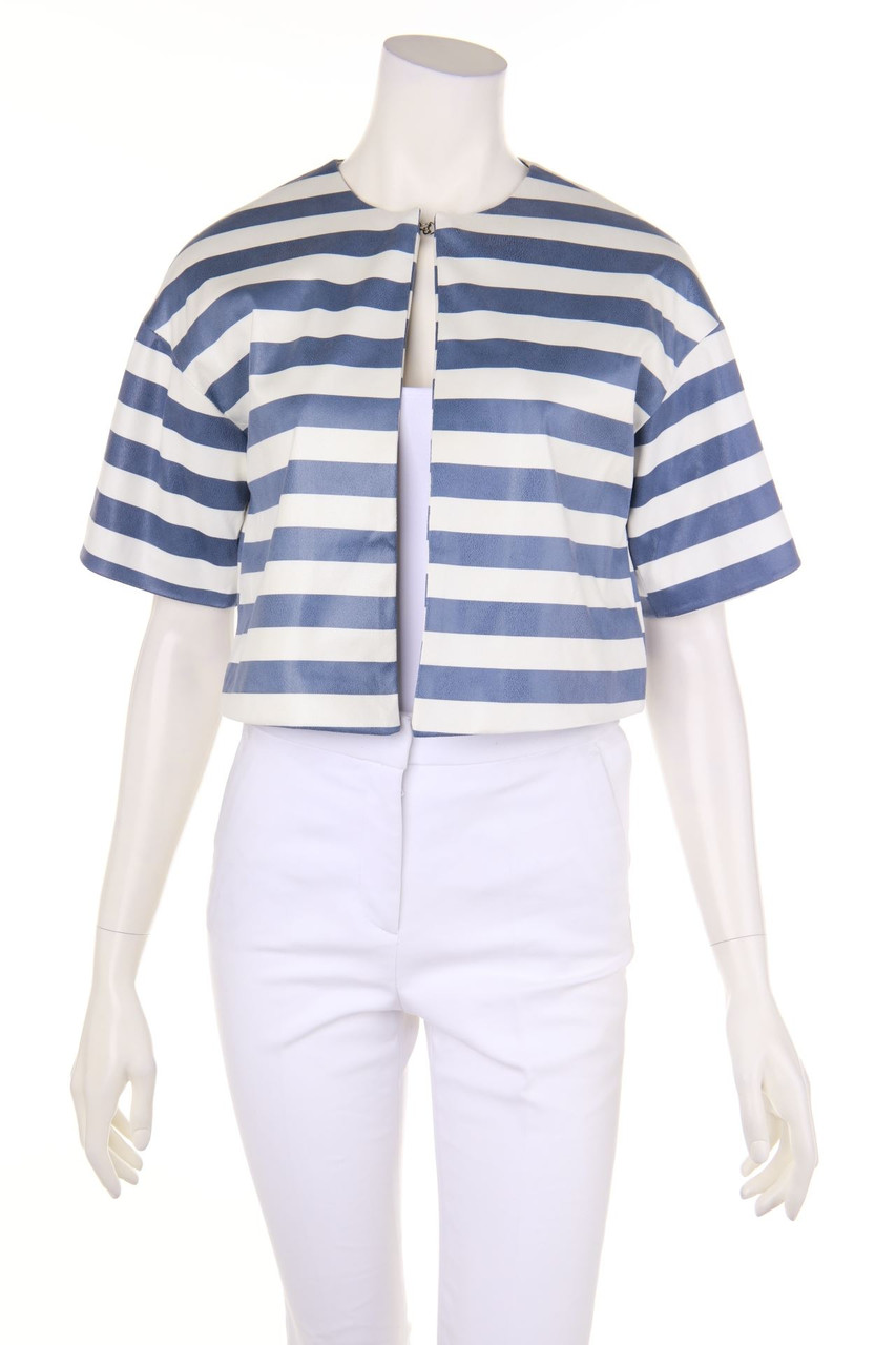 PINK AMBER - Cropped-Jacket with Stripes - XS