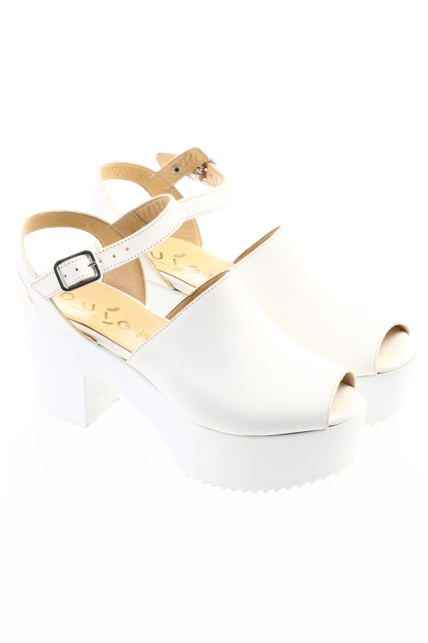 OUIGAL - Plateau-Peeptoe-Pumps aus Leder